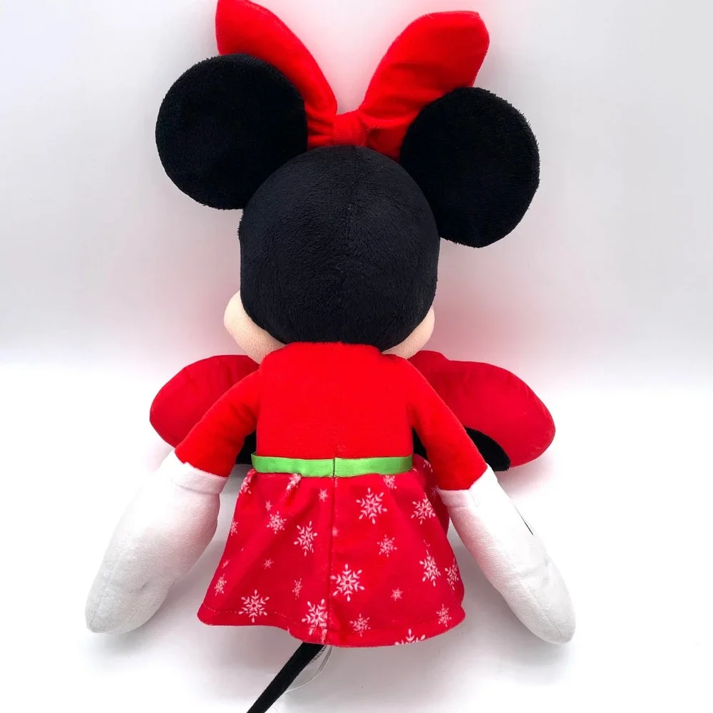 Disney Minnie Mouse Plush Toy Kids Large Red Snowflake Holiday Christmas Dress